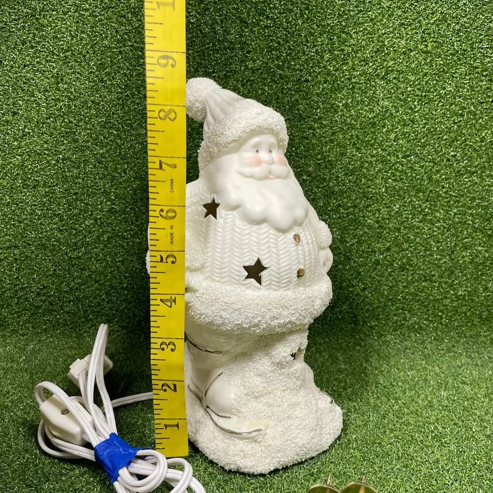 Vintage International Bazaar Porcelain Santa on Skis Night Light